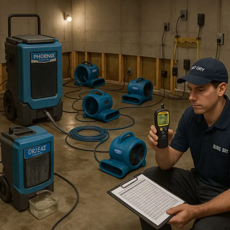 Structural Drying and Dehumidification process in Lakeland North, WA